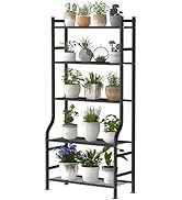 Livilord Plant Stand Indoor Outdoor,5-Tier Metal Tall Plant Stands for Multiple Flower Planter Ho...