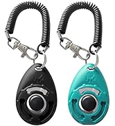 HoAoOo Pet Training Clicker with Wrist Strap - Dog Training Clickers (New Black + Blue)
