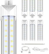SHOPLED 8FT LED Shop Light, 150W 23000LM High Output, 6500K Cool White Linkable V-Shape Shop Ligh...