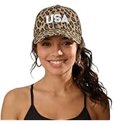 Womens Baseball Cap Trendy Leopard Print Embroidery Cotton Breathable Adjustable Cap for Outdoor ...