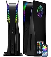 Joso Faceplate for PS5 Disc Edition, Anti-Scratch Dustproof Case Replacement with RGB Ring, Cover...