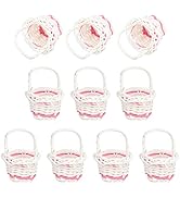 Healvian 10pcs Mini Woven Baskets, Miniature Dollhouse Basket,Dollhouse Craft Basket, Mini Woven ...