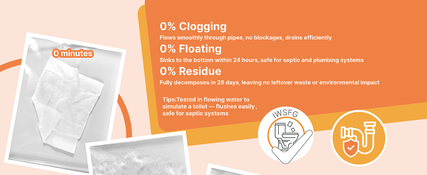 Flows smoothly through pipes, no blockages, drains efficiently