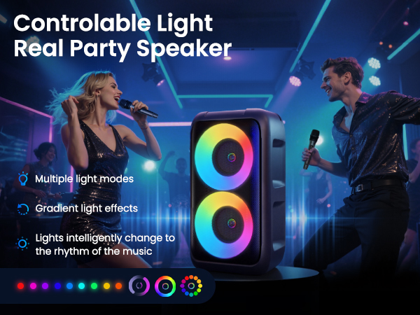 karaoke speaker with 2 microphones party bluetooth speakers