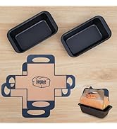 Foepoge Loaf Pan with Liners Set: 2-Pack Nonstick 9 x 5 Inch Bread Pan and Loaf Liners for Homema...