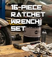 ironcube Ratcheting Wrench Set 16 Piece - Metric and Standard - Black Combination Ratchet Wrenche...