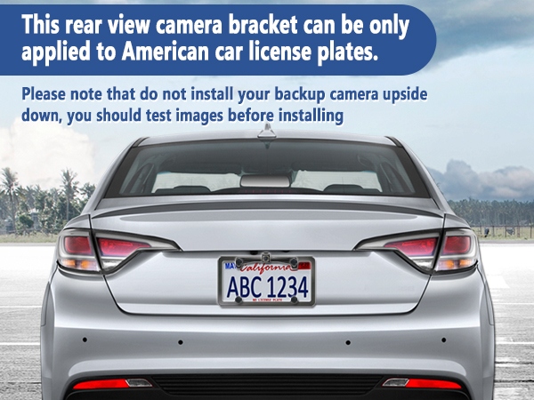 backup camera bracket back up license plate mount rear holder frame black aluminum car tag view