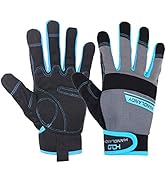 HANDLANDY Work Gloves Men &amp; Women, Utility Mechanic Working Gloves Touch Screen, Flexible Breatha...