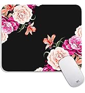 Armanza Square Mouse Pad Pretty Peony Flower, Personalized Premium-Textured Custom Mouse Mat Desi...