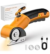 Cordless Electric Scissors, High Speed Cardboard Cutter, 4V 1500mAh Rechargeable Rotary Cutter wi...