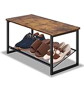 2-Tiers Shoe Storage Freestanding High Heels Organizer Modern 25.2 IN Tilting Adjustable Shoe Rac...