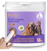 PawBubble Ear Wipes for Dogs and Cats, Dog Ear Finger Wipes, Gentle Ear Cleaner for Wax, Dirt &amp; O...