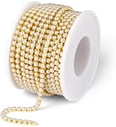 Pearl Trim Close Chain, [10 Yards/ 3.0MM] Gold Pearl Applique Trim, Pearl Beaded Cup Chain for Se...