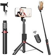 Newmowa Phone Remote Selfie Stick, Extendable Tripod with Rechargeable Detachable Remote for iPho...