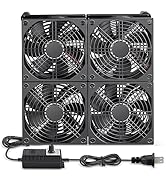 WDERAIR 4x120mm Router Cooling pad Flat Fan with Variable Speed Controller for DIY Electronics TV...