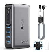 USB C Fast Charger Block 200W, 8 Ports Charging Station for iPhone/Ipad/MacBook, 4C4A GaN Charger...
