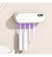Toothbrush Holder Wall Mounted, Cleaning Box with Smart Drying and Cleaning, Toothbrush Holder wi...