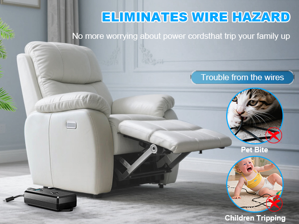 battery pack for reclining furniture