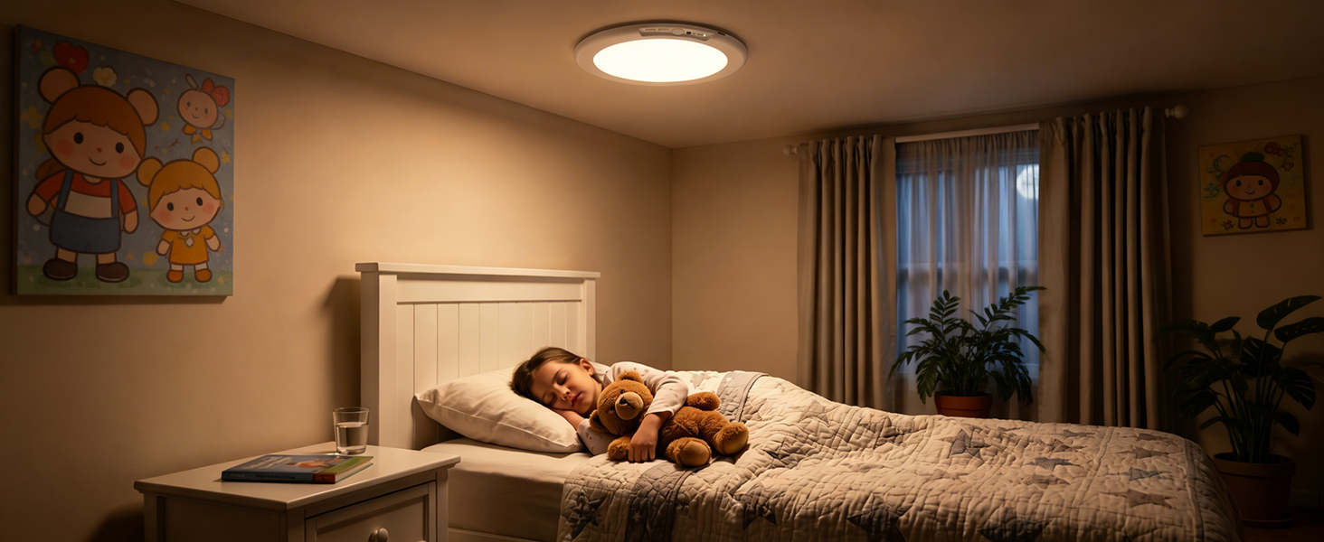 Ceiling lights installed for use in the bedroom