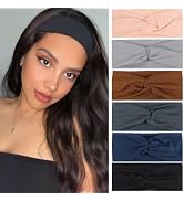 Kachanaa 6 Pcs Non-Slip Headbands for Women,Boho Hair Bands Soft Cross Elastic Head Bands Hair Ac...