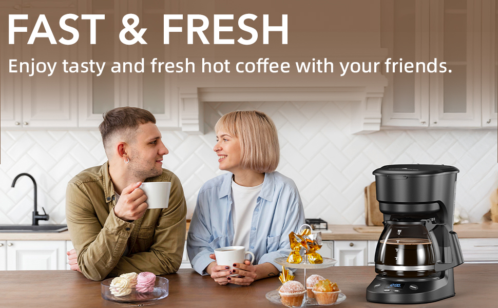 Enjoy tasty and fresh hot coffee with your friends