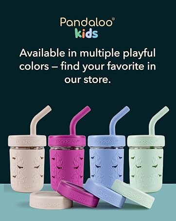 Pandaloo kids mason jar cups in playful colors
