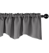 Deconovo Blackout Scalloped Valances for Kitchen Windows 18 Inches Long | Valances for Windows, K...
