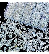 Laopottbeads 800Pcs 4/6/8/10mm Crystal Glass Beads for Jewelry Making Beads for Bracelets Necklac...