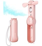 SWEETFULL Misting Fan Portable, Handheld Personal Mister Fan, Small Fan Rechargeable, Mini Spray ...