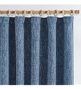 jinchan Burlap Look Curtains 84 Inches Long Textured Curtains for Living Room Light Filtering Far...
