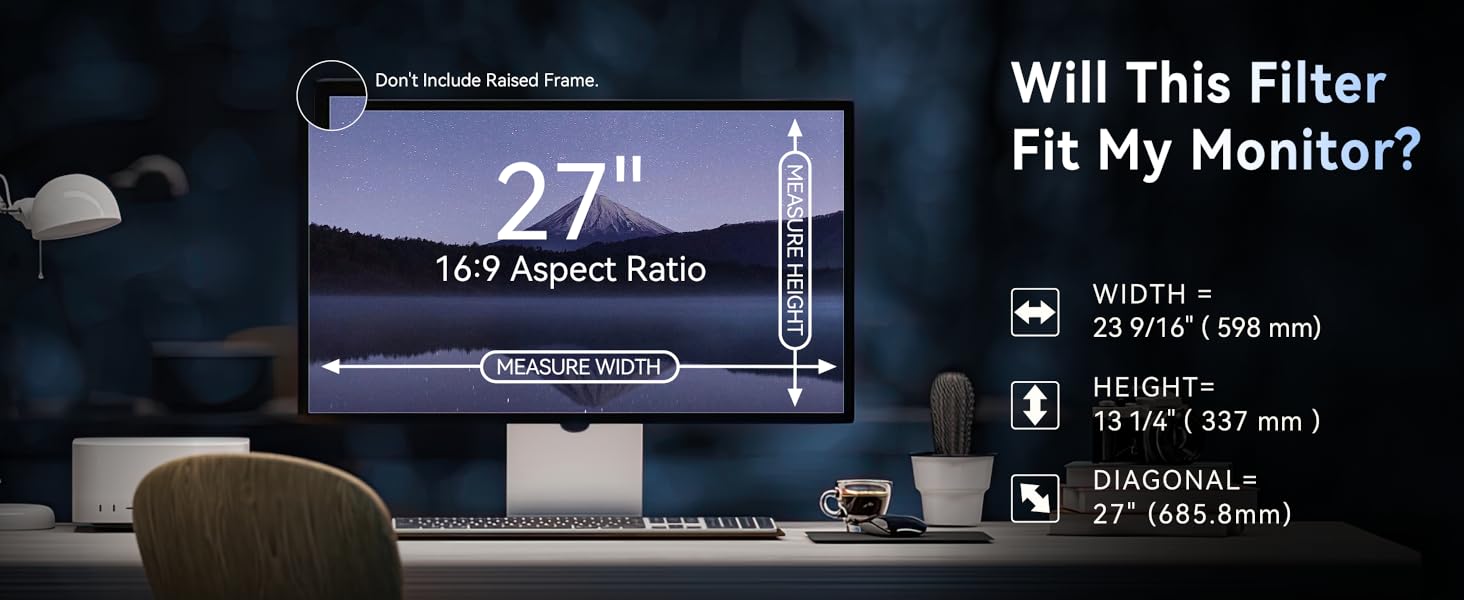 27 inch blue light blocking screen protector