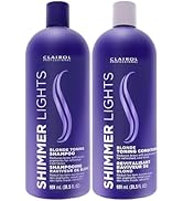 Clairol Professional Shimmer Lights Purple Shampoo &amp; Conditioner | Neutralizes Brass &amp; Yellow Ton...