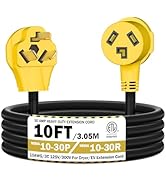 Strightinc 10FT 3 Prong Dryer 30A 10-30P to 10-30R / EV Extension Cord Level 2 EV Charging Model ...