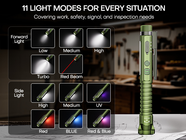 edc flashlight rechargeable pen light flashlight