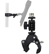 Hocoder Mic Crab Clamp Microphone Mount with Double Ball Head Adjustment 1/4" to 5/8" Thread, Fit...