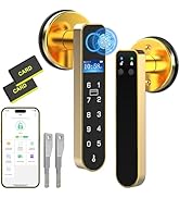 Dhiedas Fingerprint Door Lock- New Display Screen, Smart Keyless Entry Door Lock with Handle Keyp...