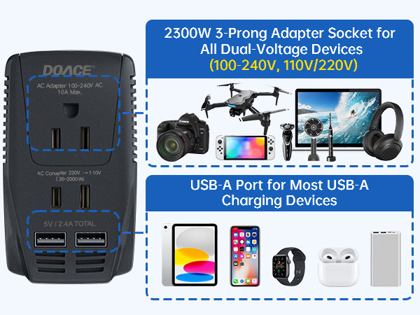 power converter adapter combo