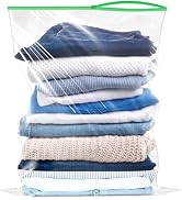 5 Gallon Slider Storage Bags, Pack of 12, 18 x 24 Inch Large Clear Plastic Bags, Resealable Jumbo...