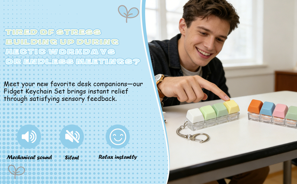Keyboard Fidget Keychain Set