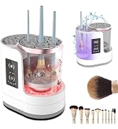 Electric Makeup Brush Cleaner Machine with Dryer and Holder, Automatic Makeup Brush Cleaning Mach...