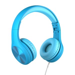 Blue Connect+ Pro volume limited wired over-the-ear headphones for kids with integrated SharePort