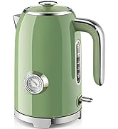 SUSTEAS Electric Kettle - 57oz Hot Tea Kettle Water Boiler with Thermometer, 1500W Fast Heating S...