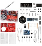 Diymore DIY FM Radio Kit, Soldering Practice Electronics Project, Transparent Case, with PCB, Spe...