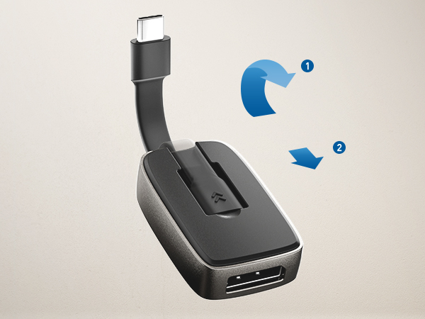 Foldable 8K USB C to DisplayPort 1.4 Adapter, 4K 144Hz 