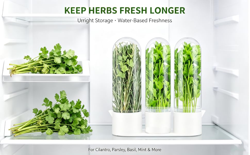 2 Pack Herb Keeper for Refrigerator