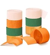 NICROHOME EUR Little Cutie Baby Shower Decorations, 8 Rolls Citrus Orange Green Pink Gold Crepe P...