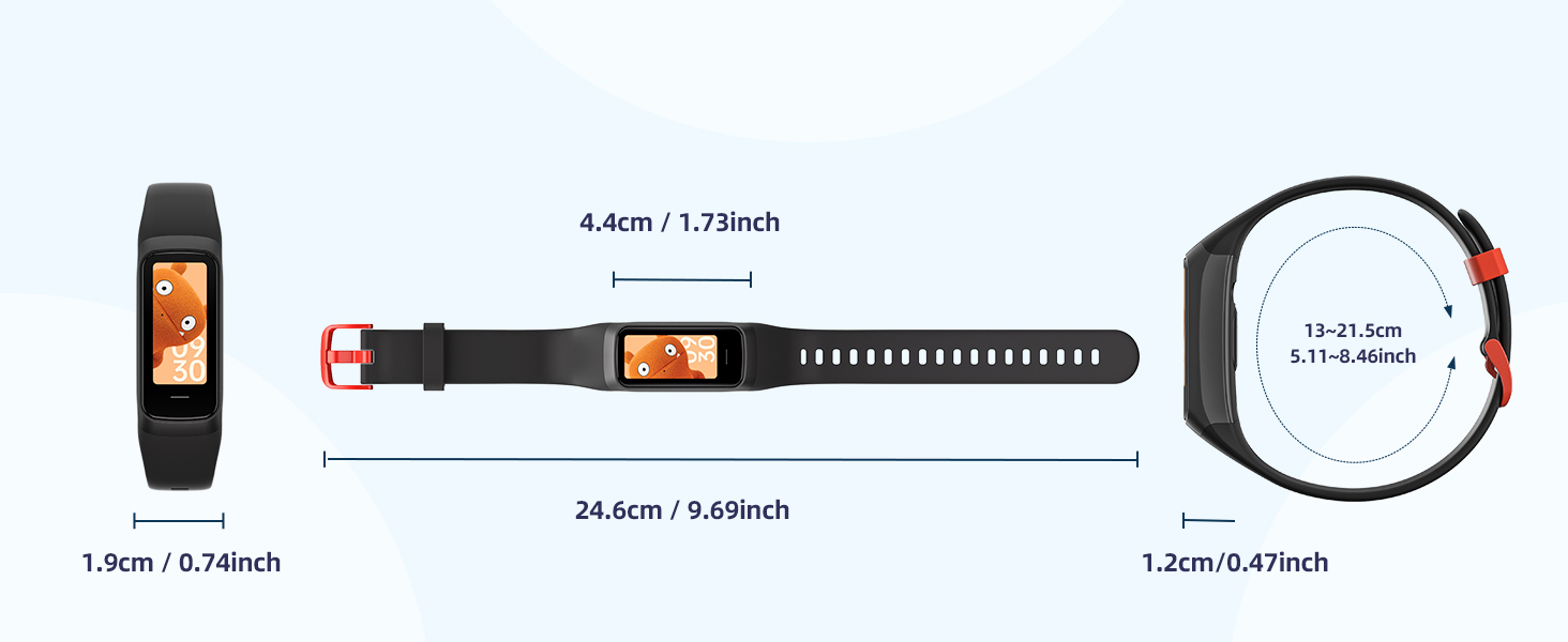 Kids Fitness Tracker Size