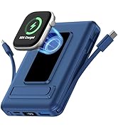 Vexnara Magnetic Portable Charger, 10000mAh Wireless Power Bank for iPhone with Built-in Cables, ...
