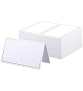 120 Pcs Place Cards for Table Setting - Folded Name Cards 2 x 3.5 Inch | Placecards with Gold Foi...