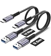 SUMPK USB C Data Cable 10Gbps [1.5ft 2 Packs], USB 3.1 Gen 2 Cable Type C 3A Fast Charging Data T...